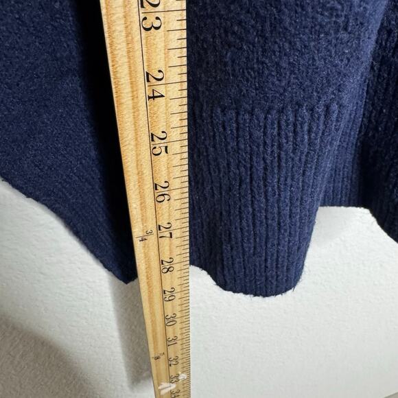 Aerie XL Navy Leopard Print Colorblock Sweater Crewneck Long Sleeve Pullover - Picture 8 of 11